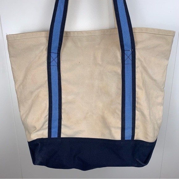 Walt Disney World Canvas Tote Shoulder Beach Bag Blue Beige Mickey 1971 Retro - Picture 3 of 11